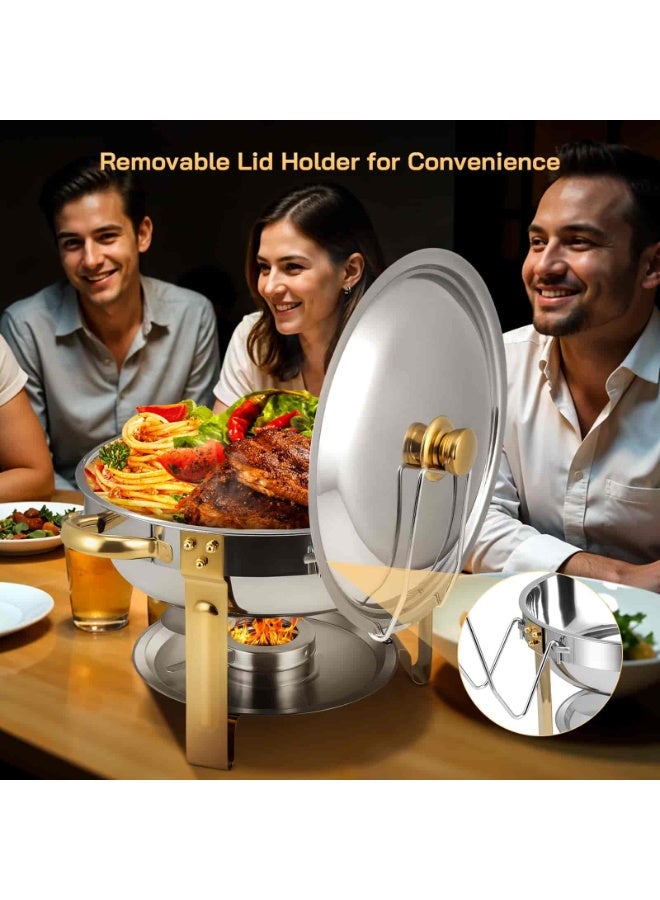 baytella 2PCS Stainless Steel Chafing Dish Buffet Set 4.5L, Food Warmer with Lid Water Tray and Fuel Holder for Parties Catering and Events - Image 5